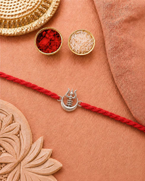 Trishul Chand Pure Silver Rakhi