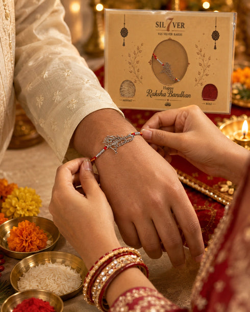 Krishna Mor Pankh Pure Silver Rakhi
