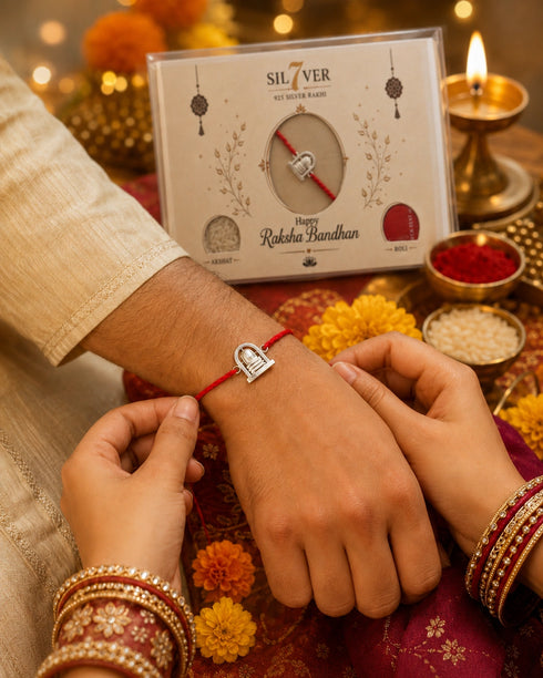 Shivling Pure Silver Rakhi