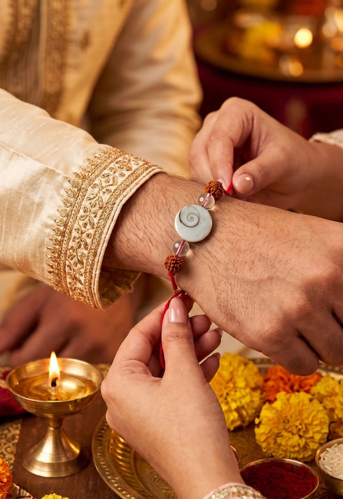 Gomti Chakra Rudraksha Rakhi