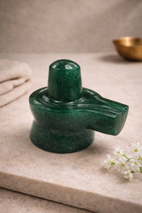 ⁠Green Jade Shivling