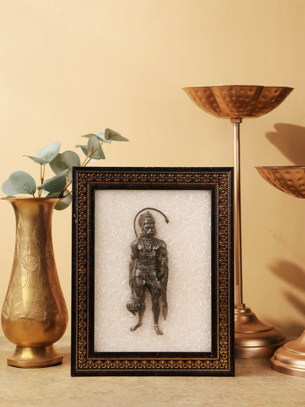 Hanuman Ji Pyrite and Selenite Frame