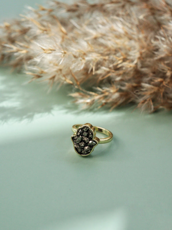 Humsa Pyrite Ring