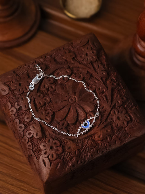Evil Eye Dot Bracelet (Pure Silver)