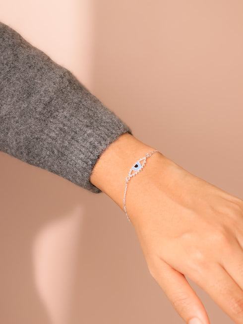 Evil Eye Dot Bracelet (Pure Silver)