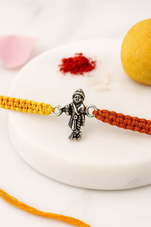 Krishna Pure Silver Rakhi (Small)
