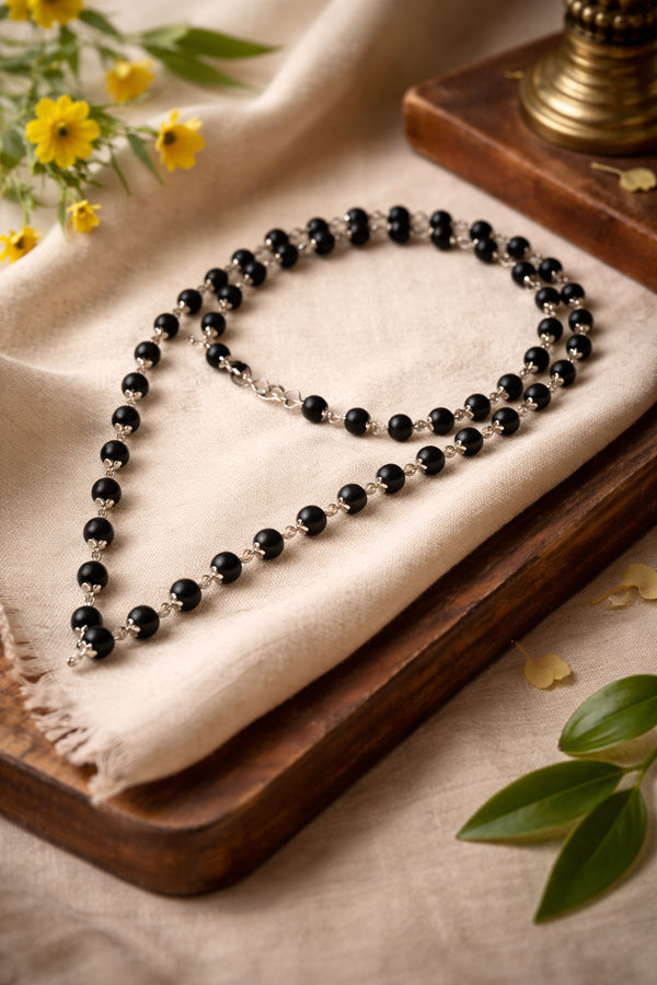 Karungali Mala with German Silver Cap