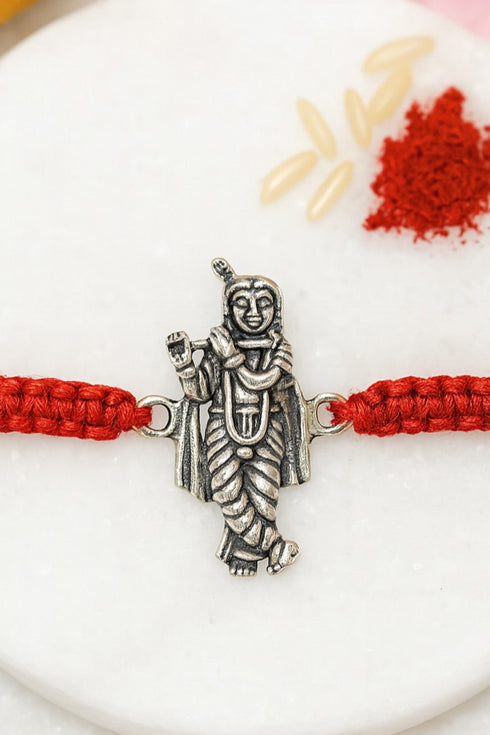 Krishna Pure Silver Rakhi