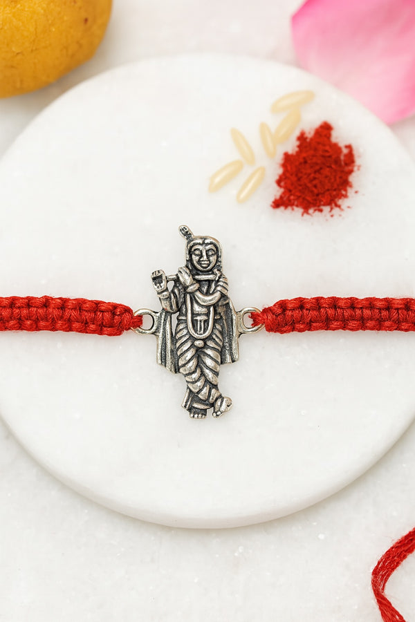 Krishna Pure Silver Rakhi