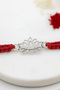 Lakshmi Kamal Pure Silver Rakhi (Small)