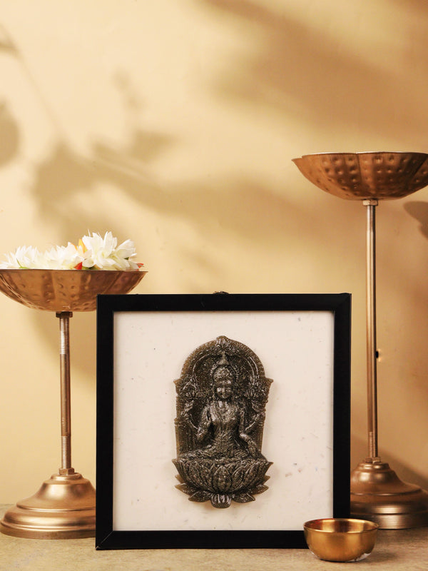 Lakshmi Ji Pyrite and Selenite Frame