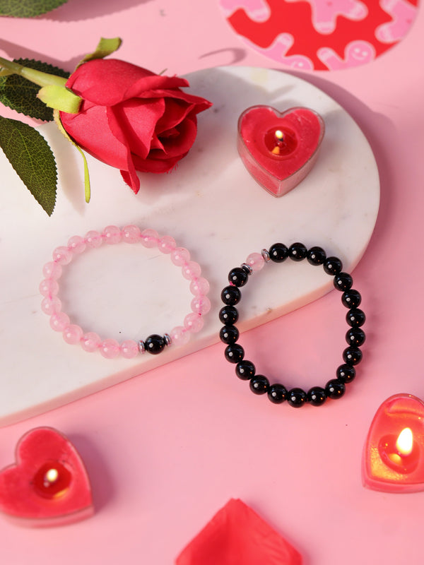 Rose Quartz with Free Obsidian Bracelet