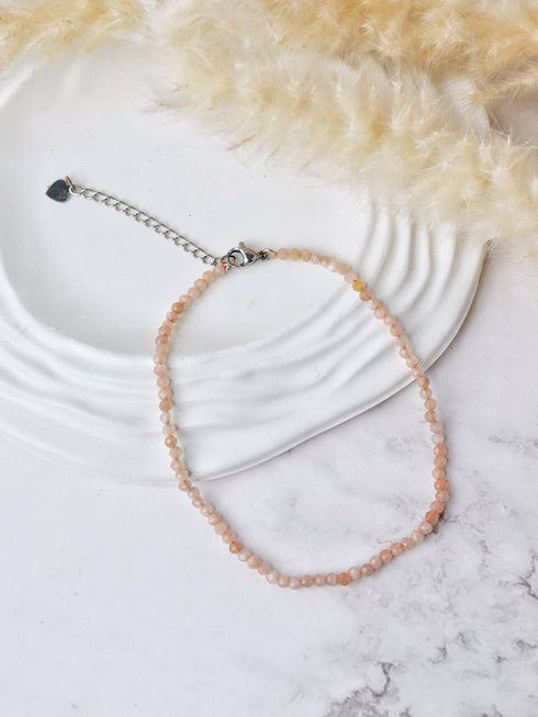 Peach Moonstone Anklet
