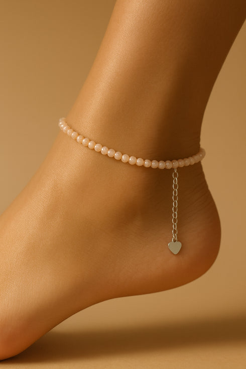 Peach Moonstone Anklet