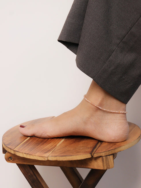 Peach Moonstone Anklet