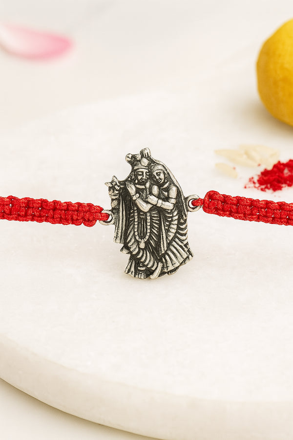 Radha Krishan Pure Silver Rakhi