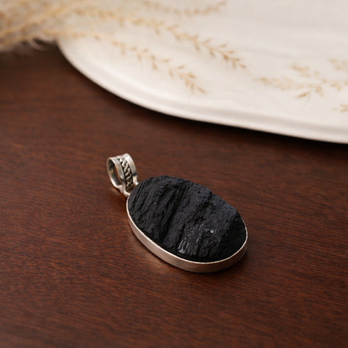 Raw Black Tourmaline Pendant