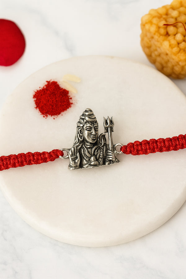 Shiv Blessing Pure Silver Rakhi