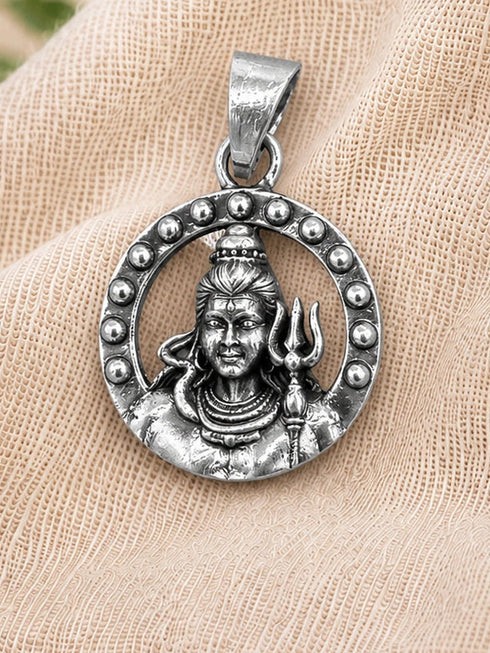 adiyogi silver pendant