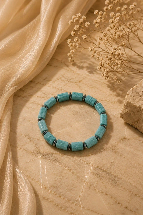 Amazonite Tube Bracelet