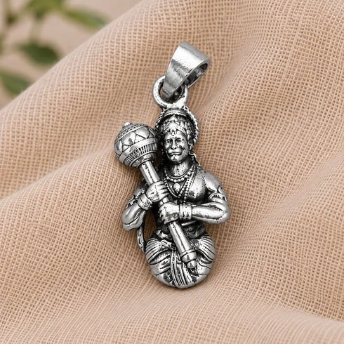 bajrang bali silver pendant