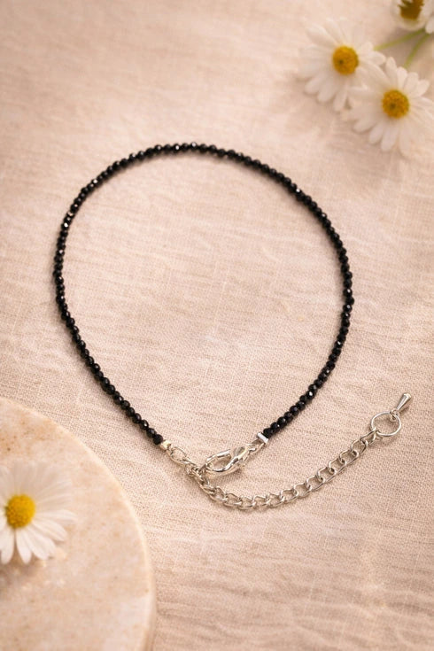 black tourmaline anklet