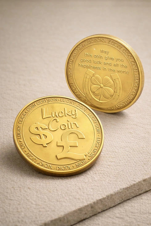 good luck brass coin