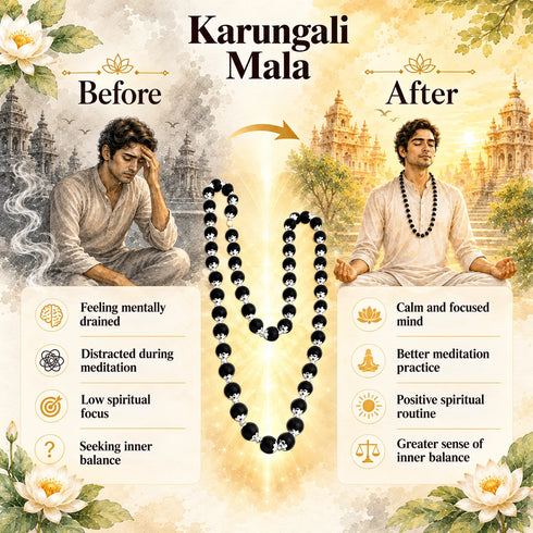 karungali mala before after