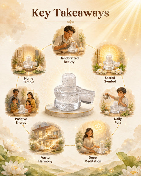key takeaways Clear Quartz Sphatik Shivling