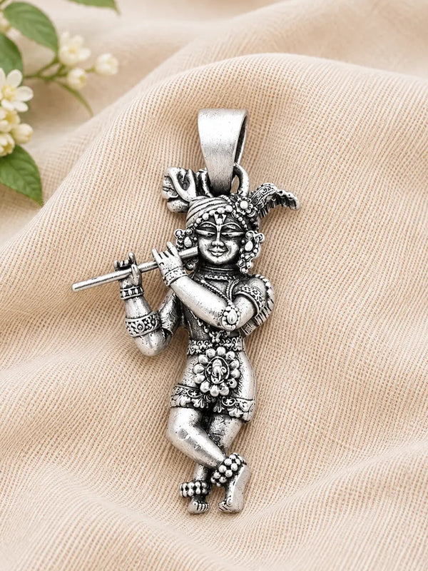 krishna ji pure silver pendant