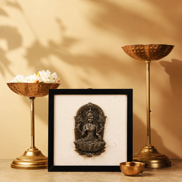 lakshami ji pyrite and selenite frame 