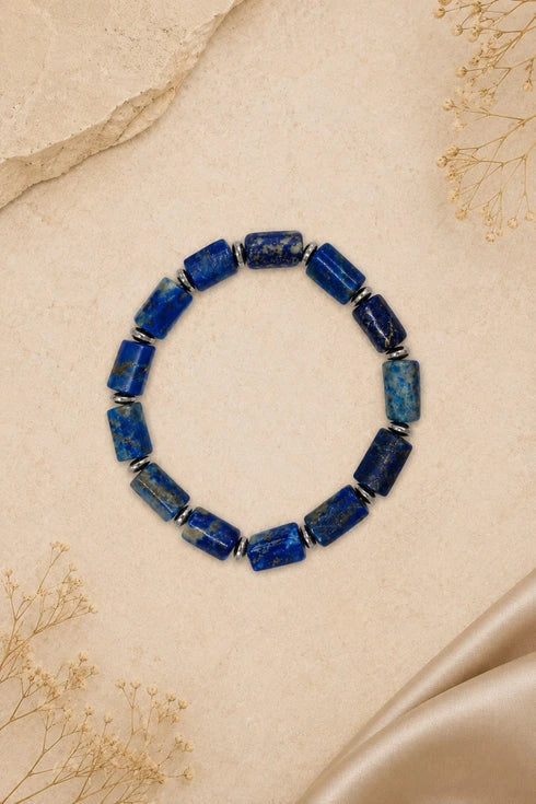 lapis lazuli tube bracelet