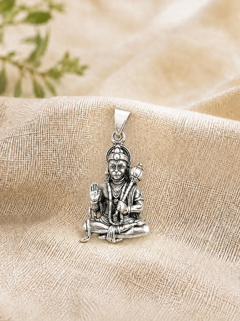 lord hanuman silver pendent