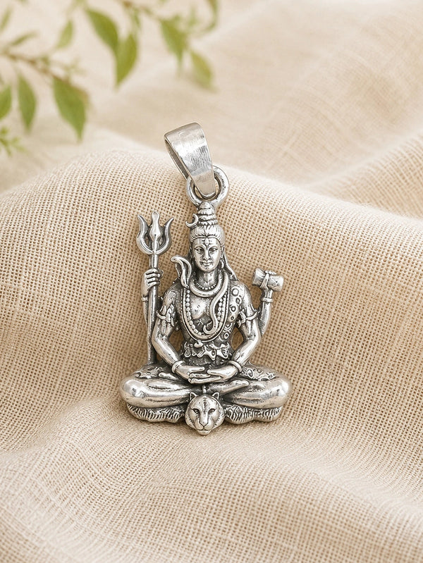 mahadev silver pendant