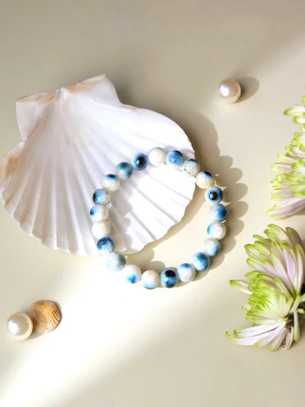 natural evil eye blue Ice glacierite bracelet