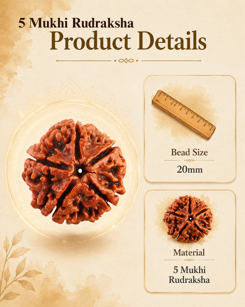 product details 5 mukhi rudraksha