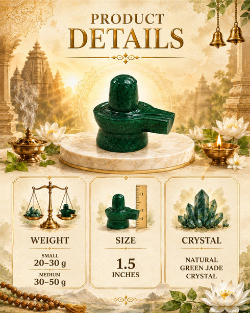 product details green jade shivling