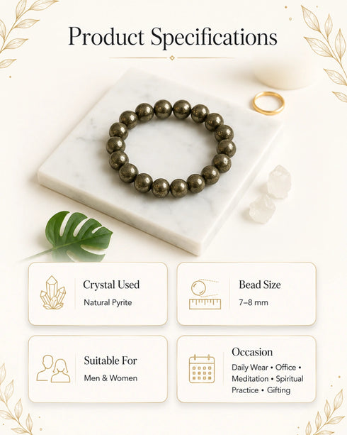 product details pyrite bracelet