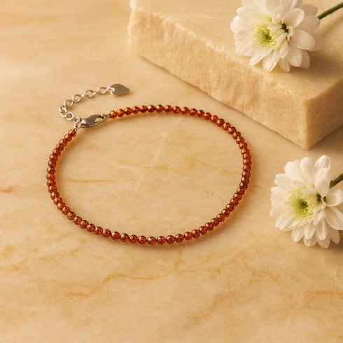 red garnet anklet 