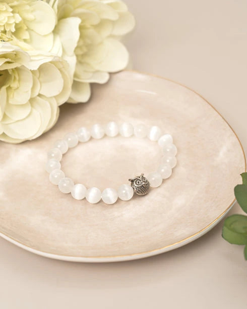 selenite bracelet