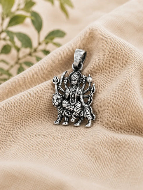 shree durga mata silver pendent