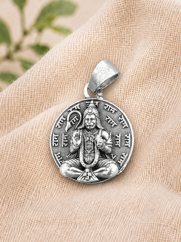shree hanuman ji silver pendant