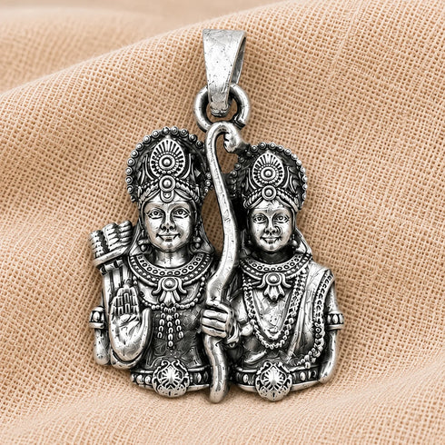 shree ram sita silver pendant
