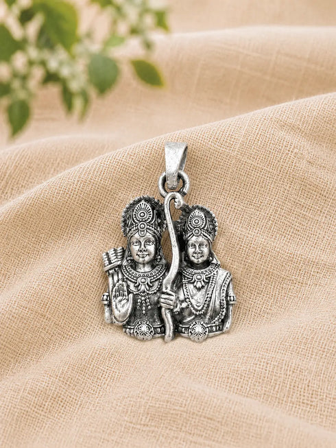 shree ram sita silver pendent