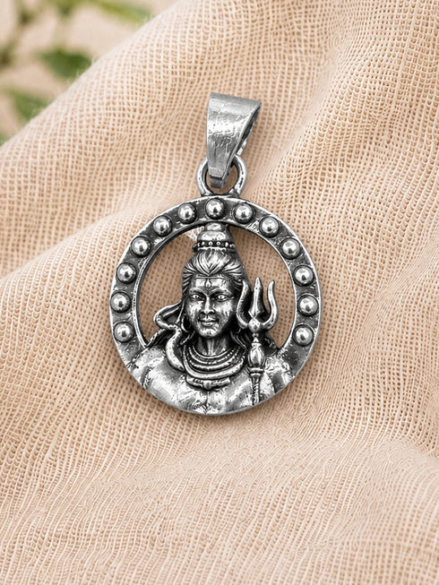 shri mahadev silver pendant
