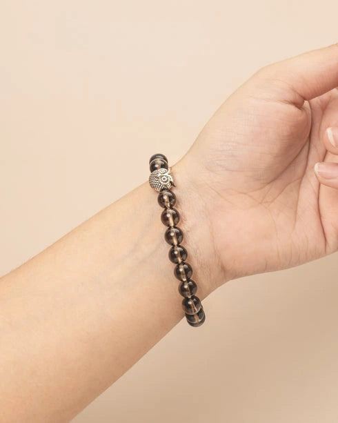 smoky quartz crystal bracelet