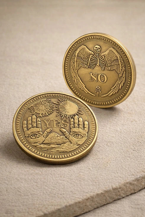 yes no brass coin